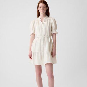 NWT Gap Crinkle Gauze Mini Dress - Off White - L Tall
